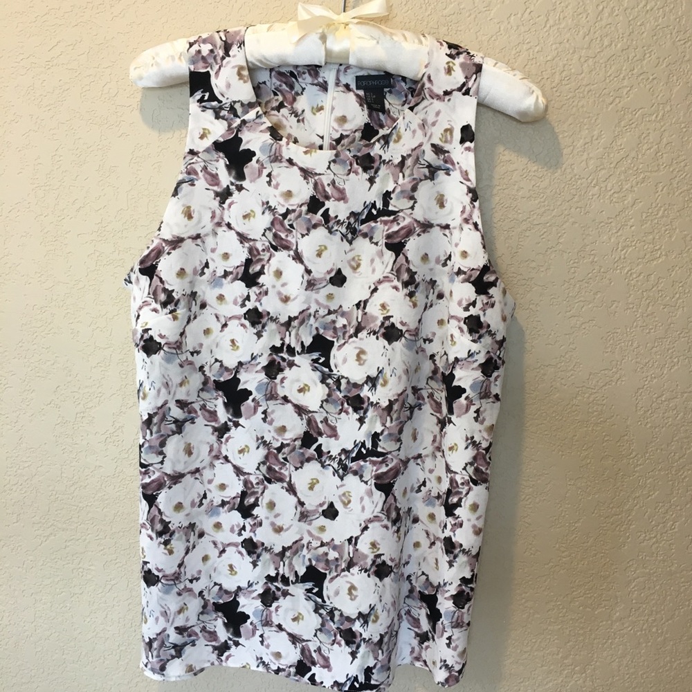 PARAPHRASE dark floral sleeveless tank